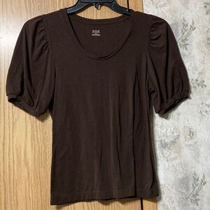 A.N.A. A New Approach Chocolate Puff Sleeve Tee